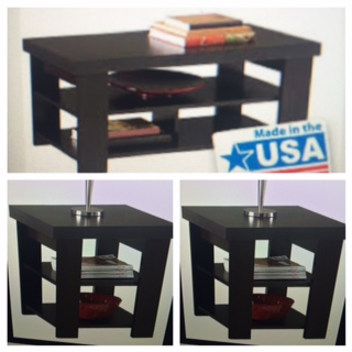 Coffee Table by Ameriwood and two side tables BLACK