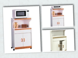 Microwave Cabinet With Shelves, White