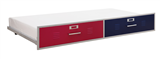 TWIN TRUNDLE BED RED/BLUE FRAME